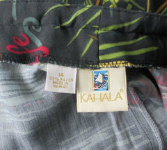 Vintage Kahala Hawaiian Drawstring Casual Capri Pants L - Bombshell Bettys Vintage