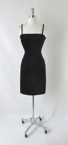 Vintage Moschino Cheap And Chic Black Velvet Party Dress S