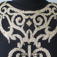 Vintage St John Y2K Gold Heart Sweater S