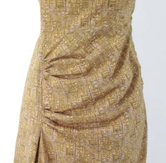 Vintage 50s Julius Garfinckel & Co Atomic Sheath Party Dress S