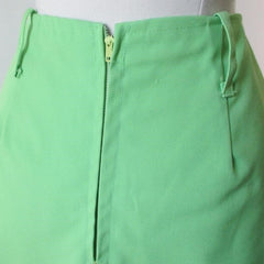 Vintage 60's Lime Green MOD A Line Mini Skirt M