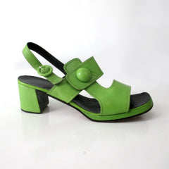 Vintage 60s 70s Lime Green Martini Osvaldo Chunky Sandals Shoes 9