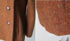 Vintage 60's MOD Copper Orange Fleck Pea Coat M - Bombshell Bettys Vintage