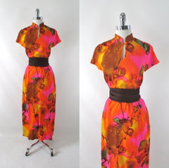 Vintage 60s Hilo Hattie Asian Inspired Hawaiian Dress S - Bombshell Bettys Vintage
