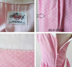 • Vintage 80's Pink White 50's Style Sundress Dress XS - Bombshell Bettys Vintage