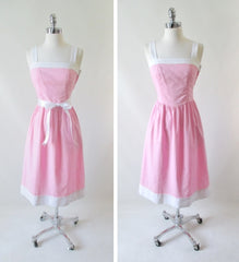 • Vintage 80's Pink White 50's Style Sundress Dress XS - Bombshell Bettys Vintage