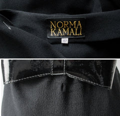 Vintage 80's Norma Kamali Black Crepe 40's Style Dress - Bombshell Bettys Vintage