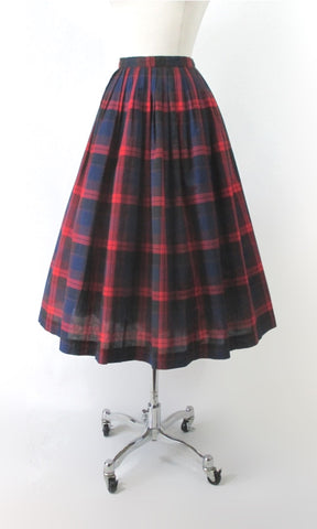 Vintage 50s Ardee Sportswear Plaid Full Skirt S