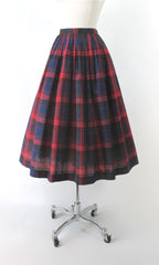 Vintage 50s Ardee Sportswear Plaid Full Skirt S