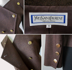 • Vintage 80's Yves Saint Laurent Diffusion Military Origami Wool Jacket M - Bombshell Bettys Vintage