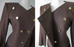 • Vintage 80's Yves Saint Laurent Diffusion Military Origami Wool Jacket M - Bombshell Bettys Vintage
