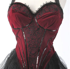 Red Velvet Burlesque Bombshell Costume XS