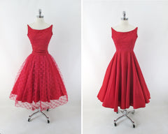 vintage 50s red lace full skirt fit flare party dress lace bolero over skirt lace set matching bombshell bettys vintage full