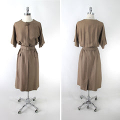 Vintage 50s Copper Layne Bryant Special Occasion Dress Plus 2X