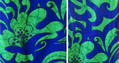 vintage 60s Hawaiian green blue mod psychedelic top micro mini dress Ludis bombshell bettys vintage fabric