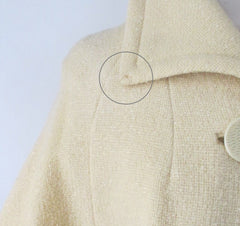 Vintage 60's Cream Big Button Bell Sleeve Mod Coat / Jacket M