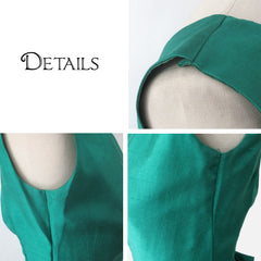 Vintage 60s Green Silk Party Dress S