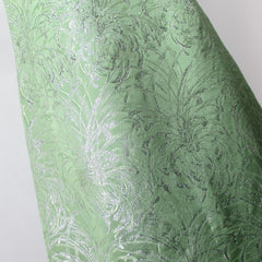 vintage 60s 1960s MOD a-line party lurex green silver dress print