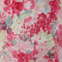 Vintage 60s Pink Floral A Line Party Dress L