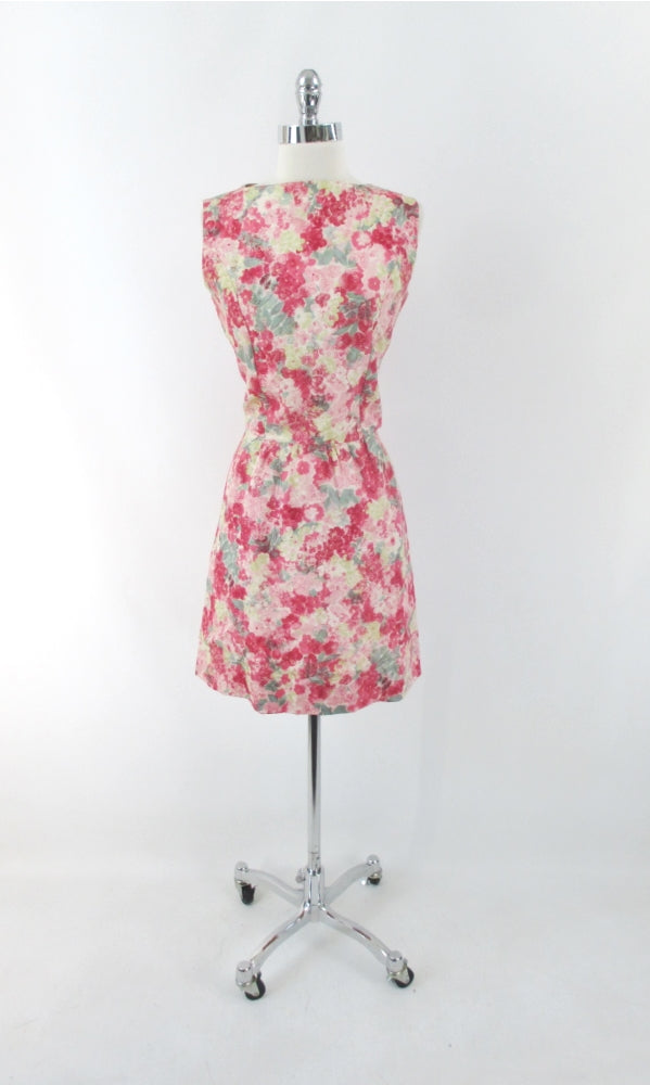 Vintage 60s Pink Floral A Line Party Dress L Bombshell Bettys Vintage Vintage 60s Pink Floral A Line Party Dress L Bombshell Bettys Vintage