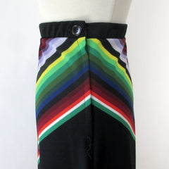 Vintage 70s Rainbow Chevron Striped Maxi Skirt 2X