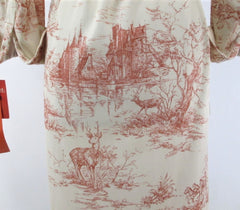 Vintage 70s Landscape Novelty Print Shirt Dress • New Vintage • L