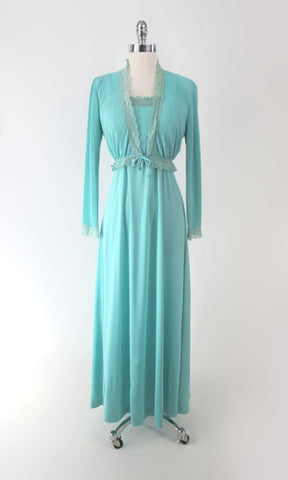 • Vintage 70s Accordion Pleat Dress Matching Jacket Set S