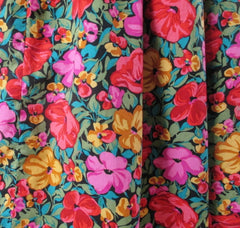 vintage 80s Laura Ashley style floral off shoulders full skirt tea dress bombshell bettys vintage fabric