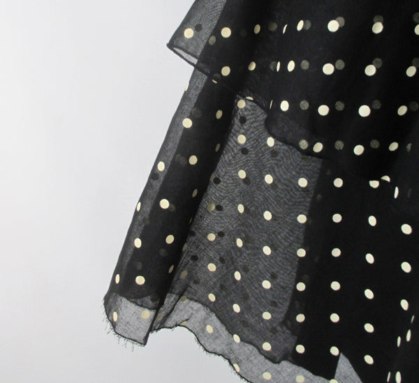 80’s Black and White Polka Dot Slit Tunic main image 1