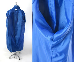 vintage 80s blue ultra suede trench coat jacket medium lining