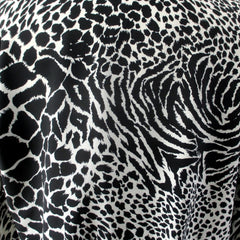Vintage 80s Black & White Leather Leopard Blouse M