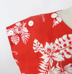 Vintage 80s Red White Hawaiian Shorts Playsuit Romper M - Bombshell Bettys Vintage