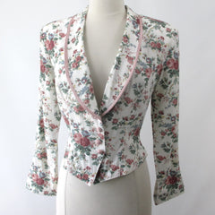 Vintage 90s Rose Garden Light Blazer / Jacket S