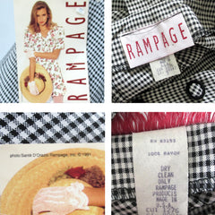 Vintage 90s Rampage Gingham Shorts / Romper • New • S