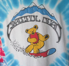 Vintage 90s GRATEFUL DEAD Snowboard Bears Peter Forsythe Tie Dye T Shirt L