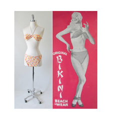 Vintage 50's Original Bikini In Tube Swimsuit Bathing Suit NOS - Bombshell Bettys Vintage