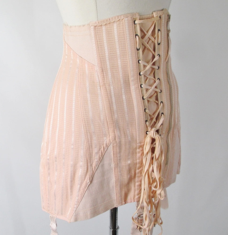 Vintage peach cotton 1950s Boned Embroidered Girdle Skirt Available for  purchase! Please, DM or visit my  shop. Link in the bio