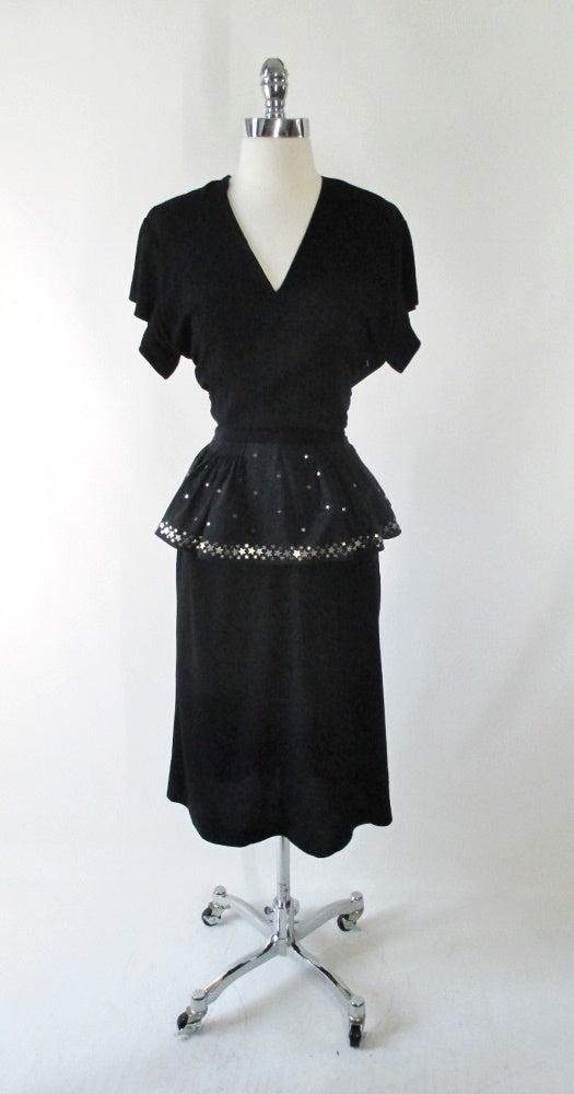 Vintage 40's Roy H Bjorkman Gold & Silver Stars Peplum Victory Dress M Bombshell Bettys Vintage Vintage 40's Roy H Bjorkman Gold & Silver Stars Peplum Victory Dress M Bombshell Bettys Vintage