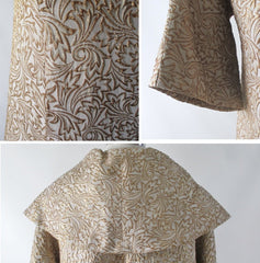Vintage 50's Lilli Diamond Gold Brocade Evening Jacket Coat M - Bombshell Bettys Vintage