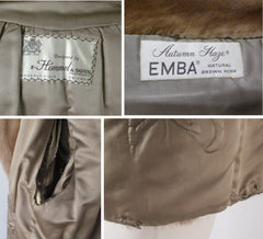 Vintage 50s Autumn Haze EMBA Short Mink Coat L - Bombshell Bettys Vintage