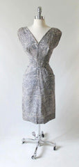• Vintage 50's Zebra & Rhinestone Frank Starr Sheath Dress M - Bombshell Bettys Vintage