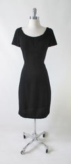 Vintage 50's Kimberly Knit Black Bouclé Sheath Sweater Dress M - Bombshell Bettys Vintage