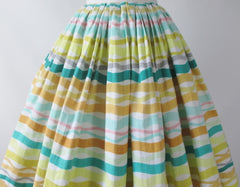 Vintage 50s Atomic Horizontal Stripe Full Skirt XS - Bombshell Bettys Vintage