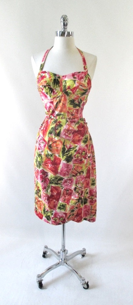 Vintage 60's Floral House Of Hawaii Sarong Dress S - Bombshell Bettys Vintage