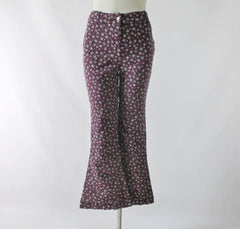 Vintage 70's Calico Cotton Bell Bottom Pants S - Bombshell Bettys Vintage
