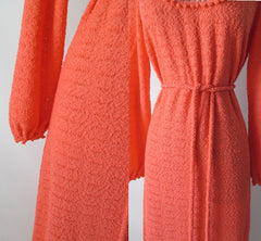 Vintage 70's Full Length Knit Sweater Dress L XL - Bombshell Bettys Vintage