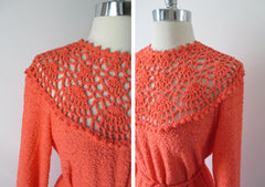 Vintage 70's Full Length Knit Sweater Dress L XL - Bombshell Bettys Vintage