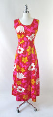 Vintage 60's MOD Hawaiian Maxi Dress Luau M - Bombshell Bettys Vintage