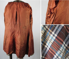 Vintage 60's Plaid Corduroy Princess Coat Jacket S - Bombshell Bettys Vintage