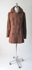 Vintage 60's MOD Copper Orange Fleck Pea Coat M - Bombshell Bettys Vintage